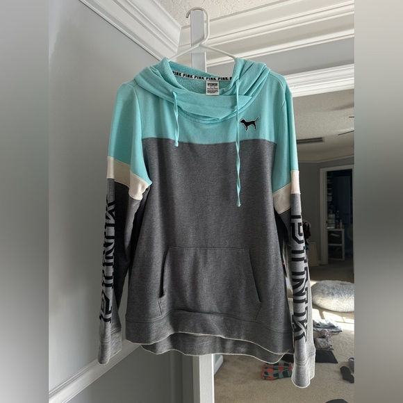 Victoria's Secret PINK Cowl Neck Sweater in Gray and Blue - Picture 1 of 3
